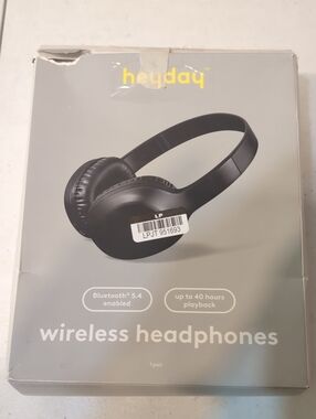 heyday Black Wireless Headphones with Cushioned Earcups
